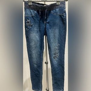 SO girls jeggings size 10 with rhinestone